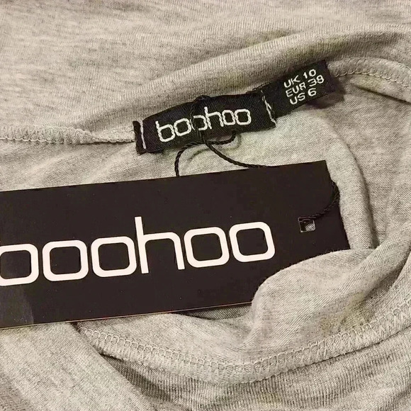 NEW Boohoo Women's Ladies Simone Off The Shoulder Bodysuit Grey Size 8 US - Picture 8 of 9